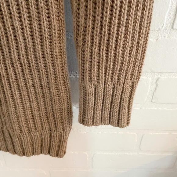 Zara knit Women’s Knit Dress/Tunic/Sweater Wool Mohair Blend Faux fur Tan Sz M - Picture 4 of 7